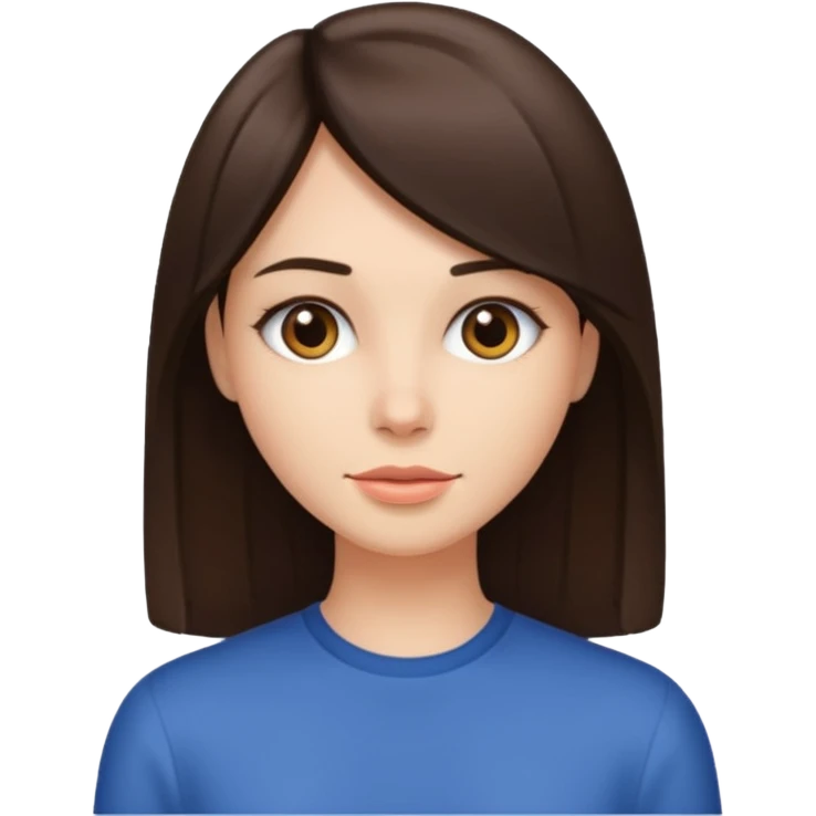 Brunette with straight hair emoji