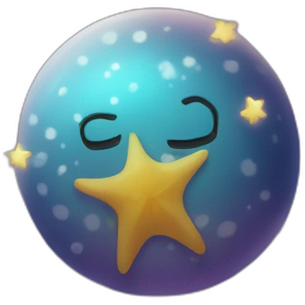 Luna en el mar rodeada de estrellas emoji