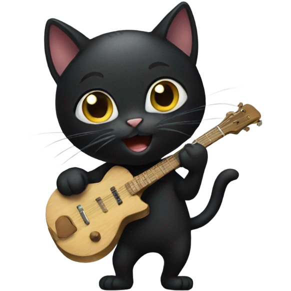 black cat playing emoji