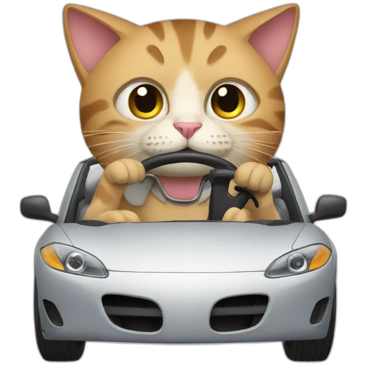 cat driving car emoji