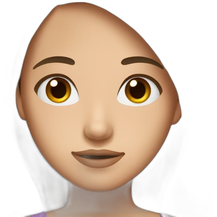 girl with long brown straight hair brown eyes and fair skin emoji