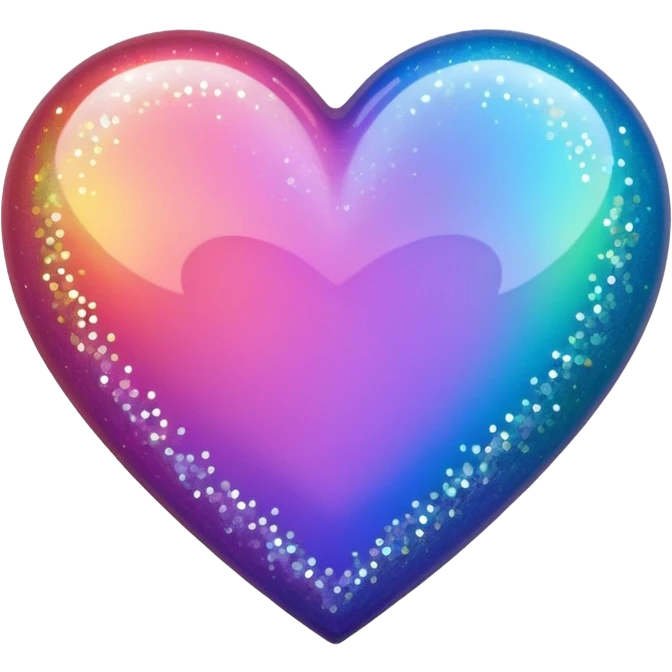heart with iridescent glitter emoji