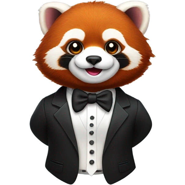 Red panda wearing a tuxedo emoji