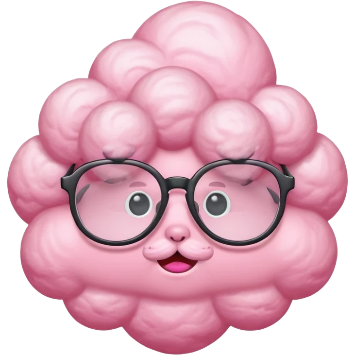 Pink cloud with glasses emoji