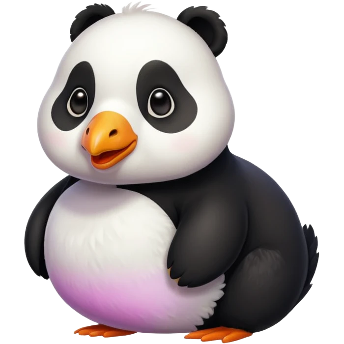 Goose and panda mix colourful  emoji