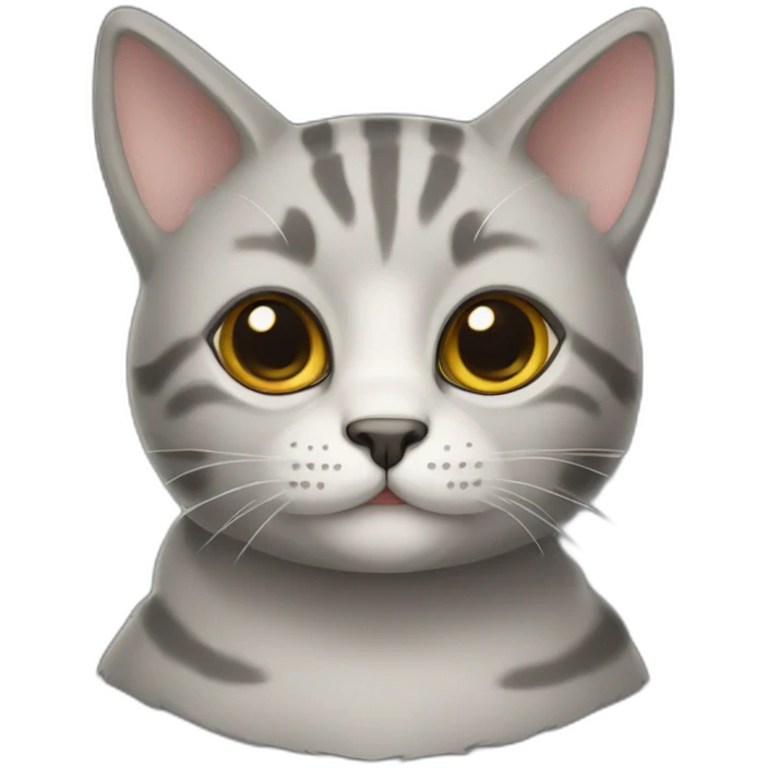 a round-faced gray beehive cat emoji
