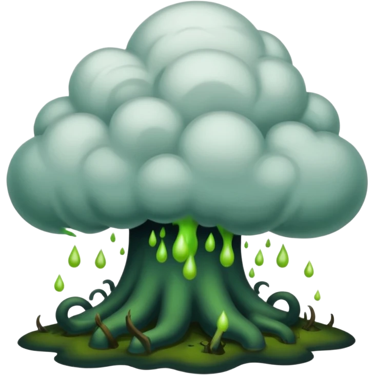 a poisonous cloud of gas, dark swamp color, realism-style emoji
