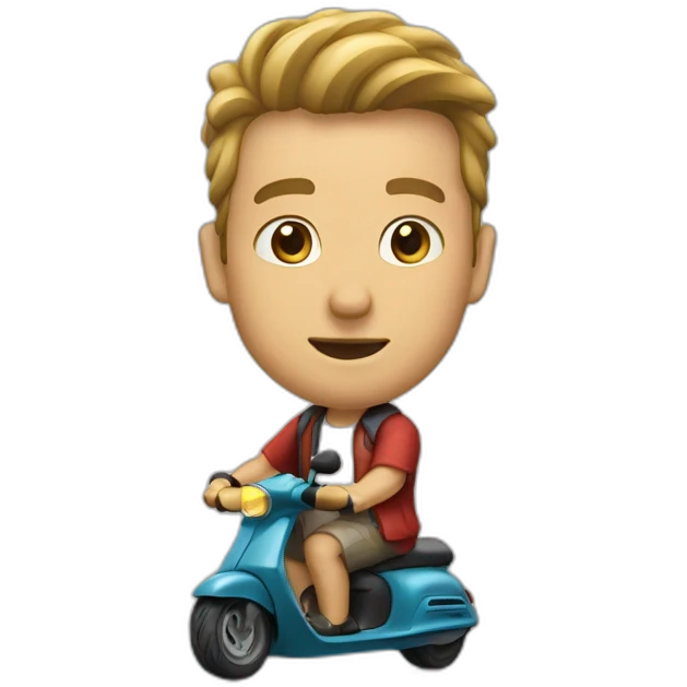 Jul qui cabre en scooter emoji