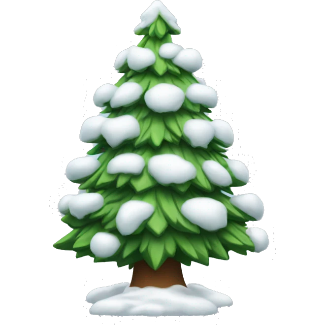 Christmas tree with snow emoji