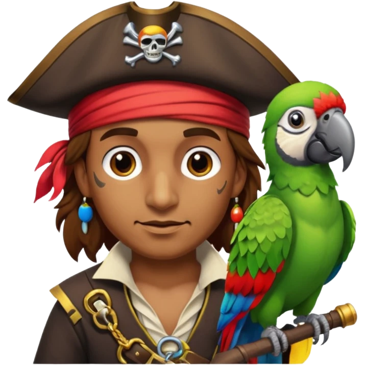 pirate and parrot emoji
