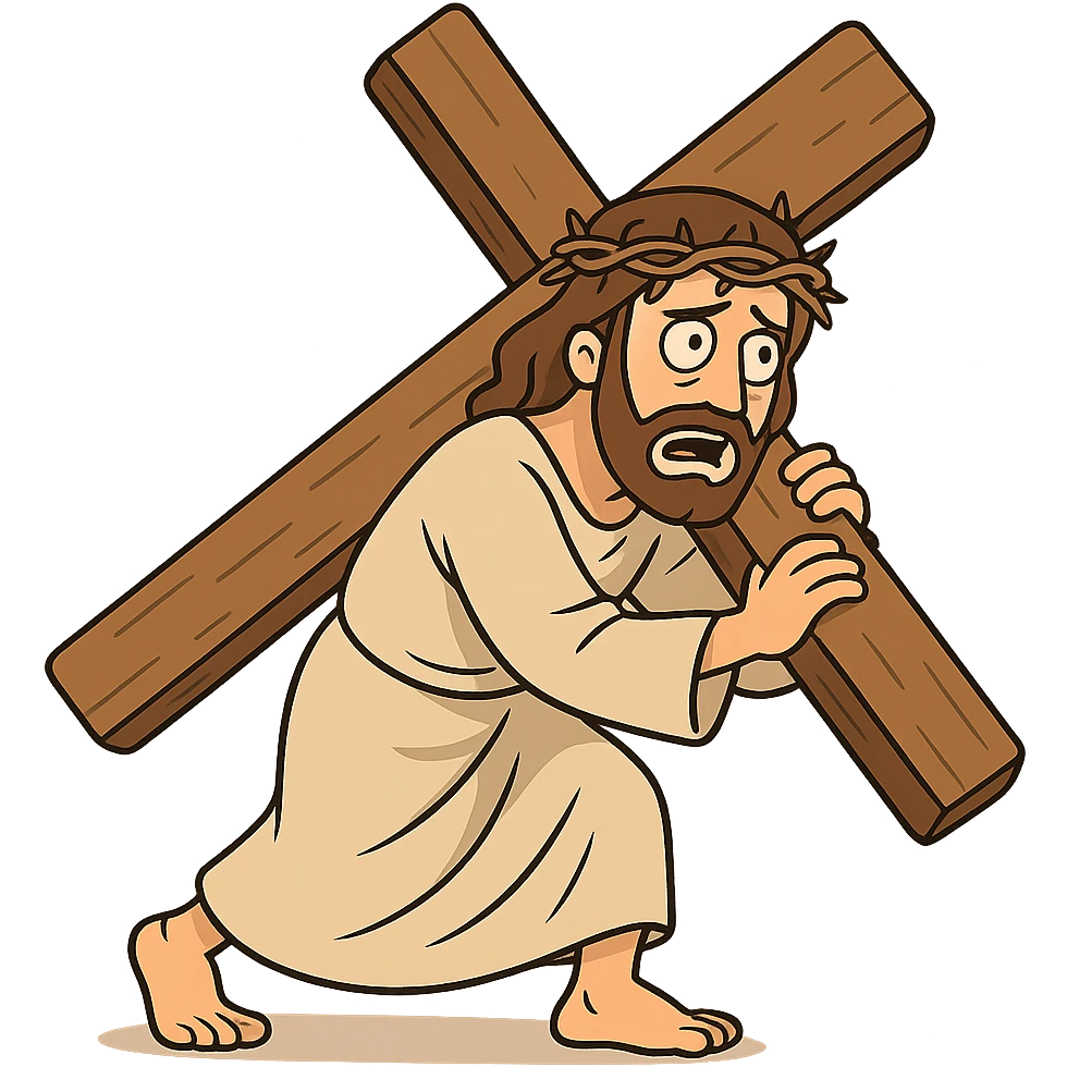 Jesus carrying the cross emoji