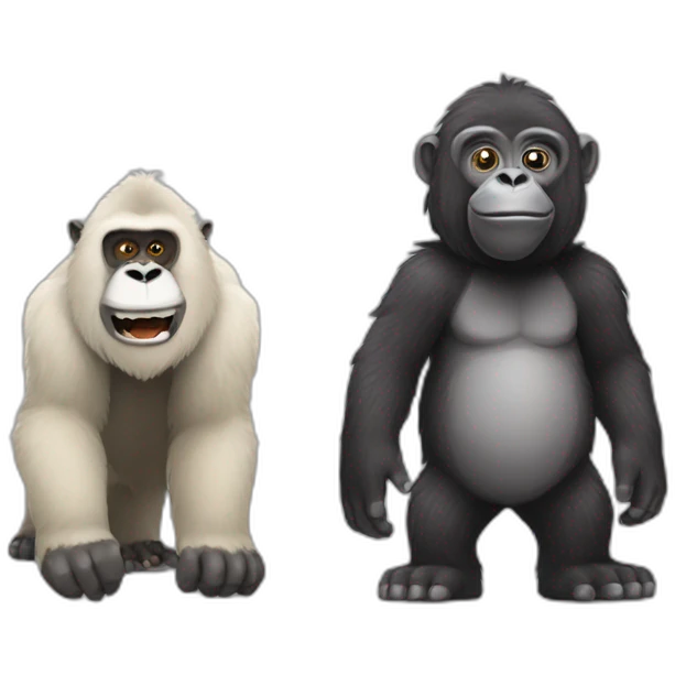 Gorilla and Llama friends emoji