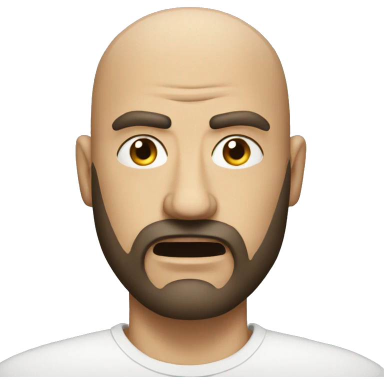 Angry bald man with a beard emoji