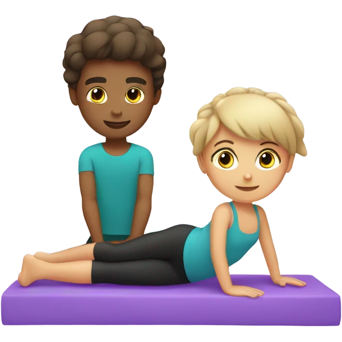 Boy and girl doing pilates  emoji