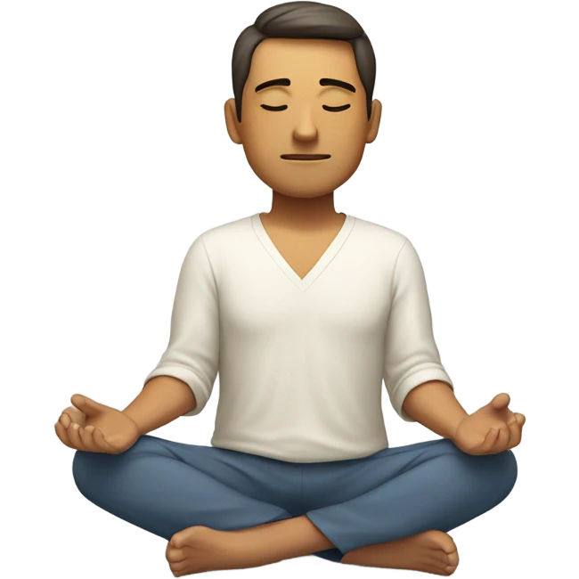 A man in the lotus pose practicing yoga, exuding tranquility and focus. emoji