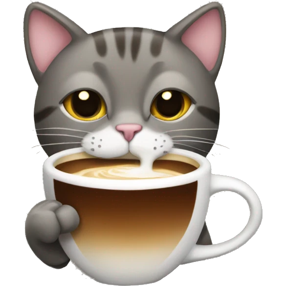 cat drinking a coffee emoji