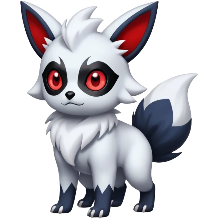Cool Cute Kawaii Absol-Zorua-Umbreon-Pokemon-fakemon-hybrid-animal Full Body  emoji