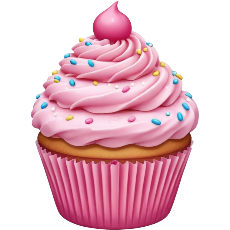 Cupcake with pink icing emoji