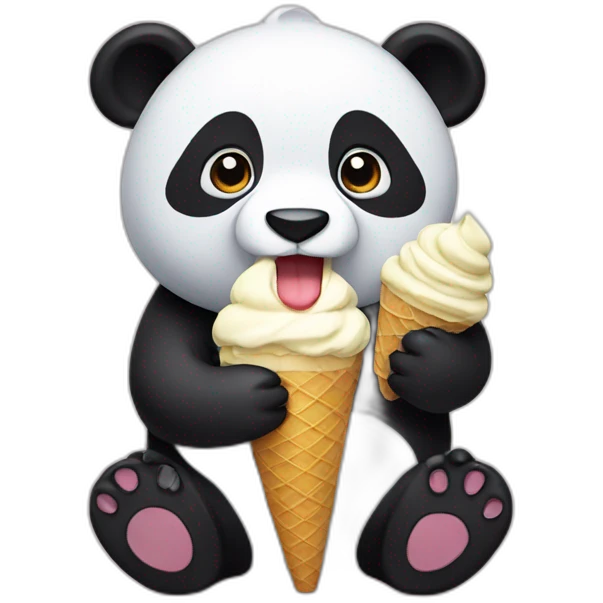 Panda eating ice cream emoji