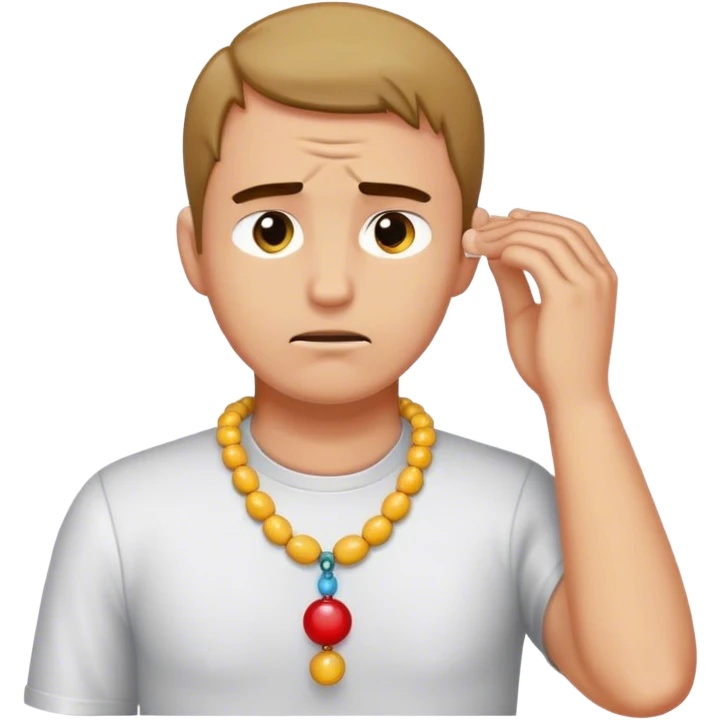Guy tugging at his collar emoji