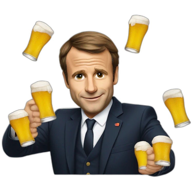Macron qui bois un bier emoji