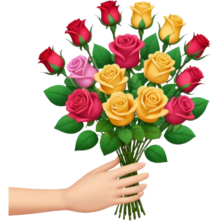 hand giving flowers emoji