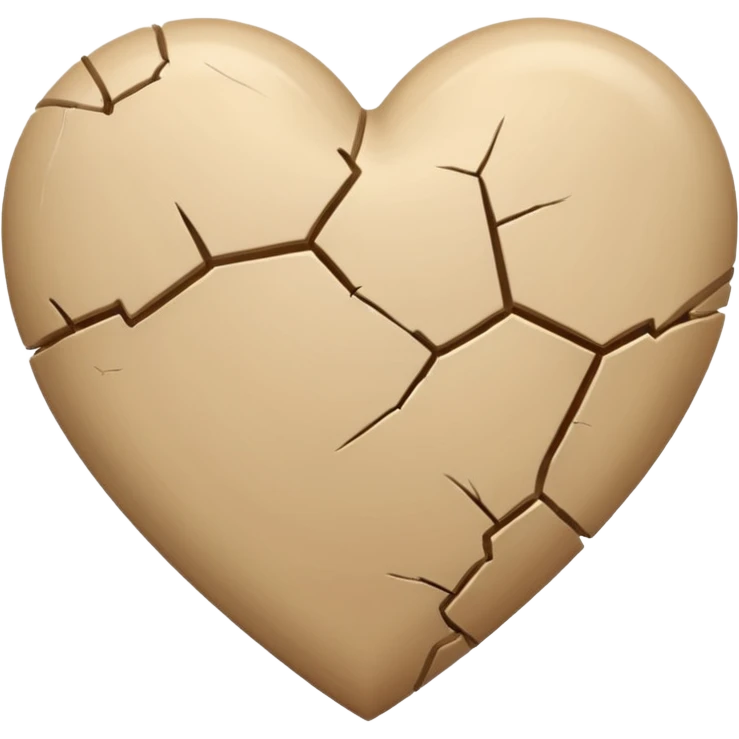 Beige heart with small crack emoji