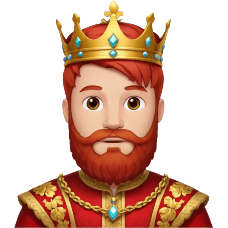 bearded  king  red outfit red hair emoji