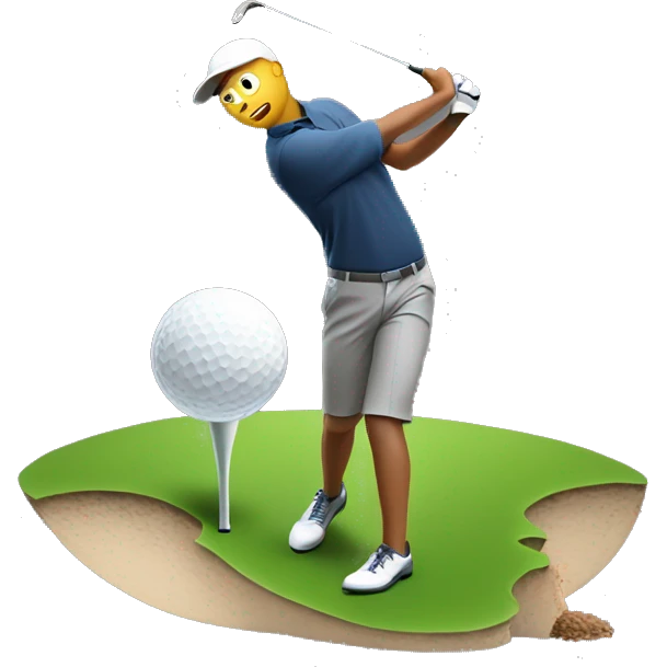 golf player hitting a ball out of earth emoji