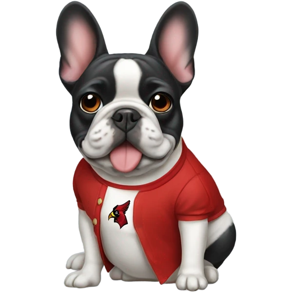 Frenchie with cardinals  emoji