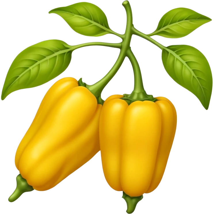 Yellow pepper: small stem, three node emoji