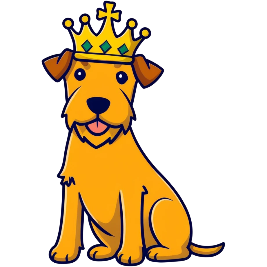 Irish terrier with crown  emoji