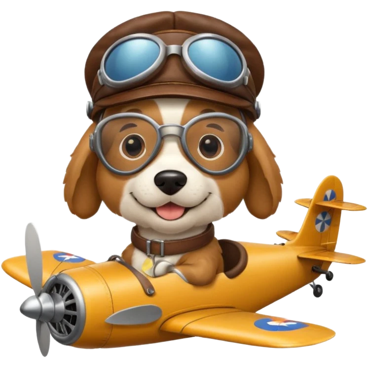 dog pilot riding plane emoji