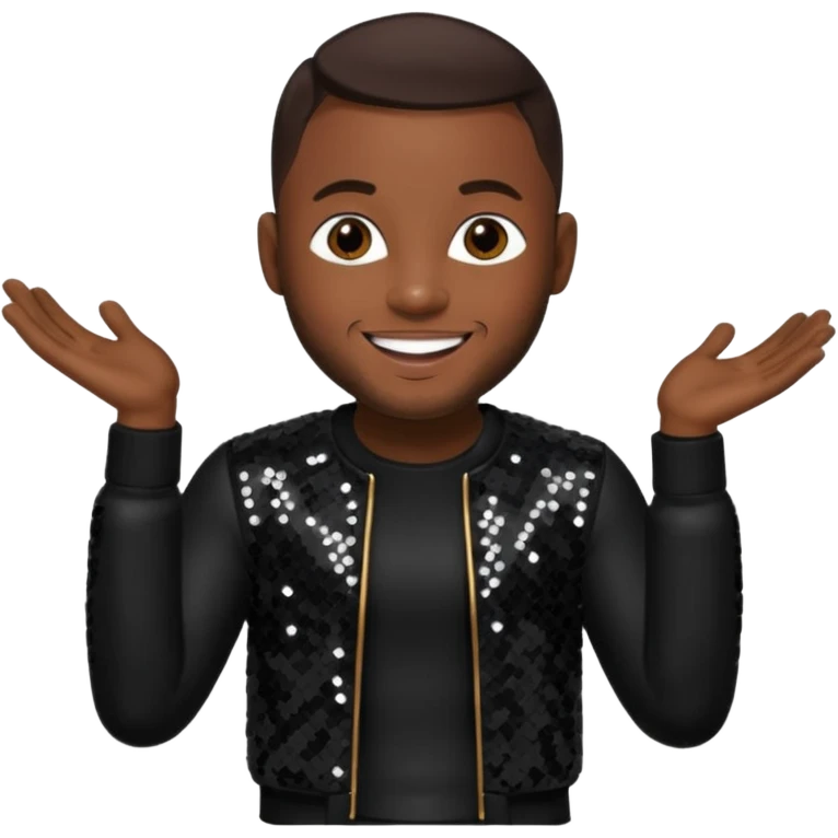 Pleasure P from Pretty Ricky with dark brown hair, black sequin outfit emoji