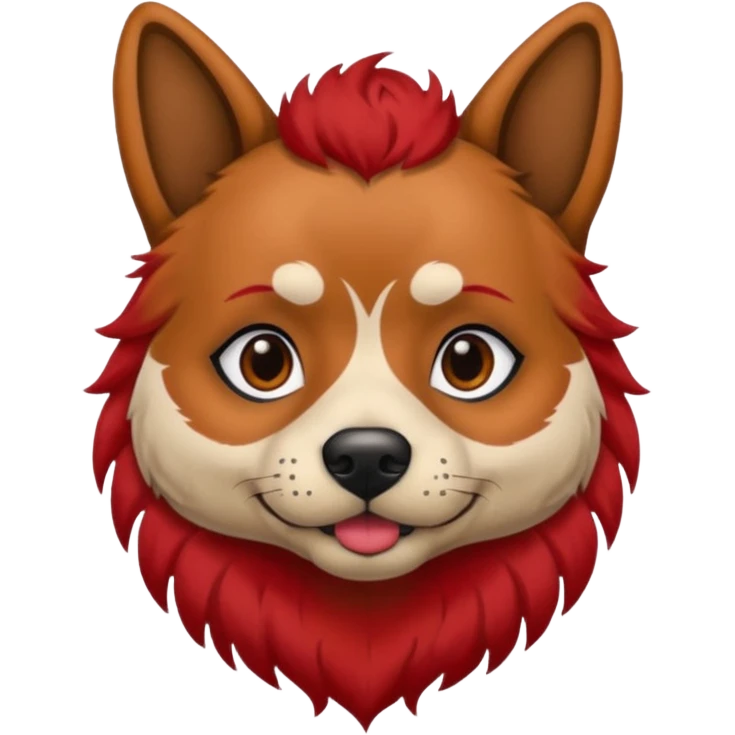 dog withvery  tattoed face and red hair emoji