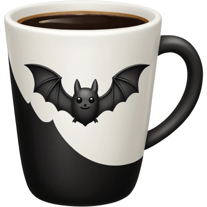 a coffeecup with a bat on it emoji