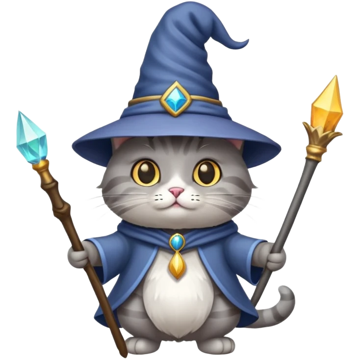 cat wizard with hat emoji