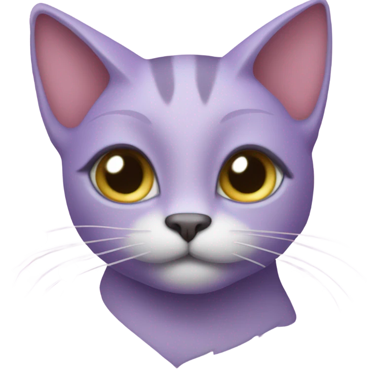 lavender cat in love emoji