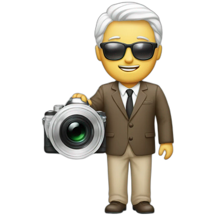 Man white camera elegant emoji