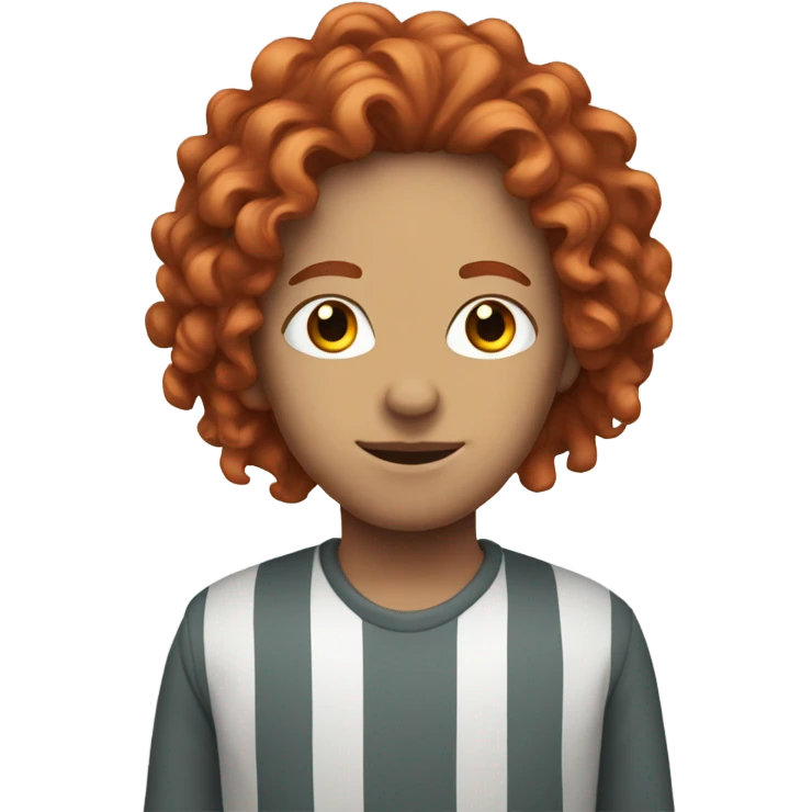 Curly long red hair white main, but just the eyes instead of a face  emoji