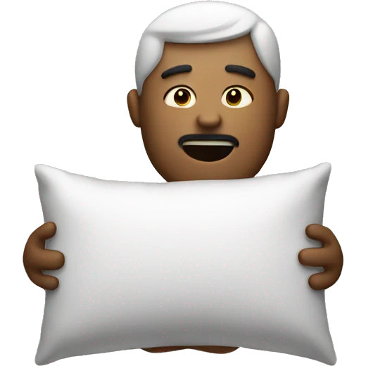 man holding a pillow emoji