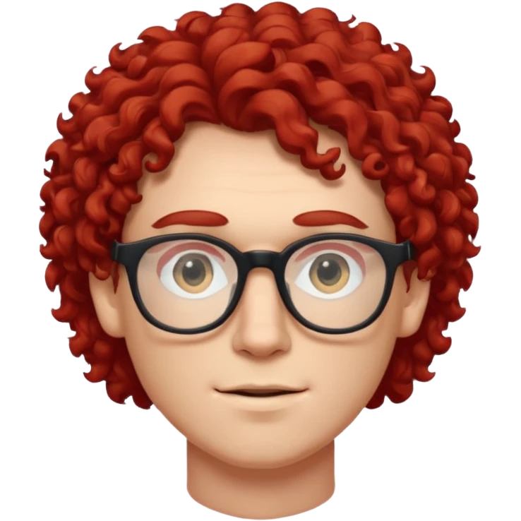 red weird hair with glassess guy  emoji