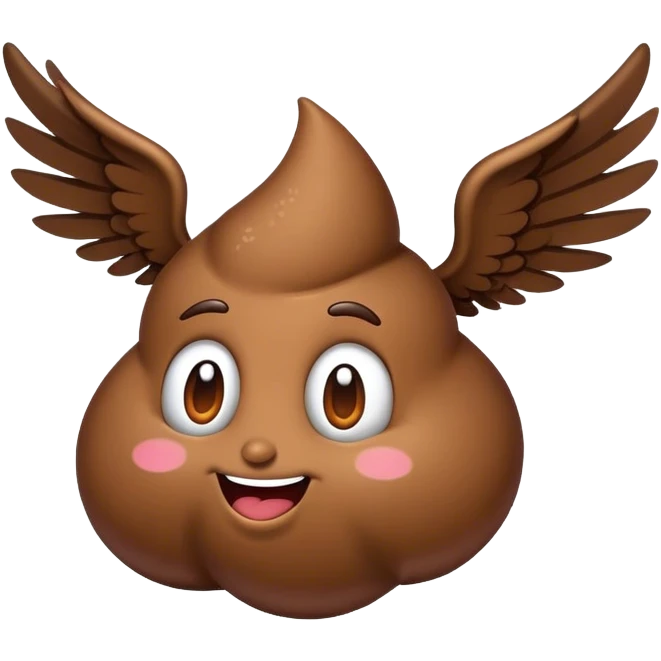 Flying poop emoji