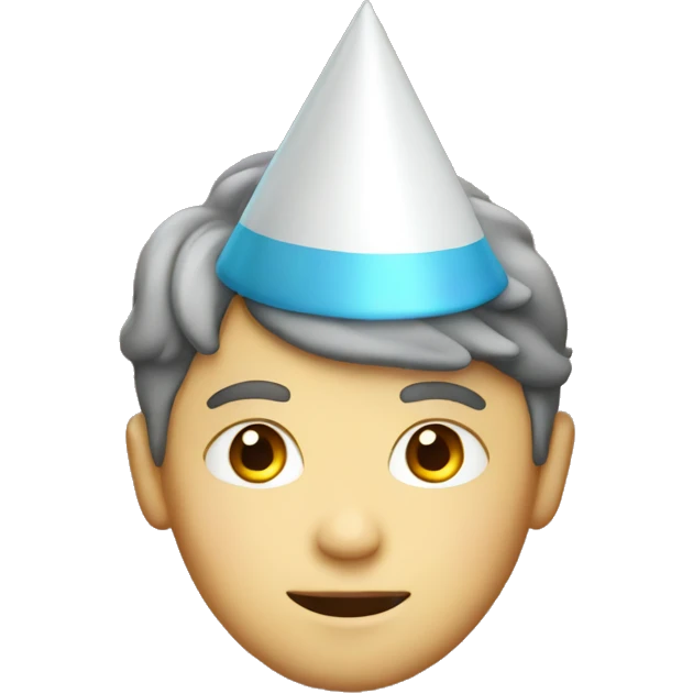 white boy with birthday hat emoji