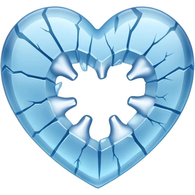 Heart encased in ice, fracture spreading emoji