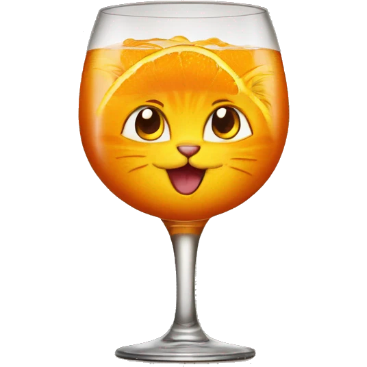 Un chat orange qui boit de l'alcool emoji