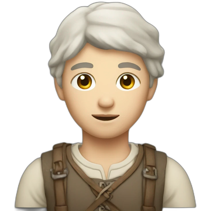 peasant young with white skin emoji
