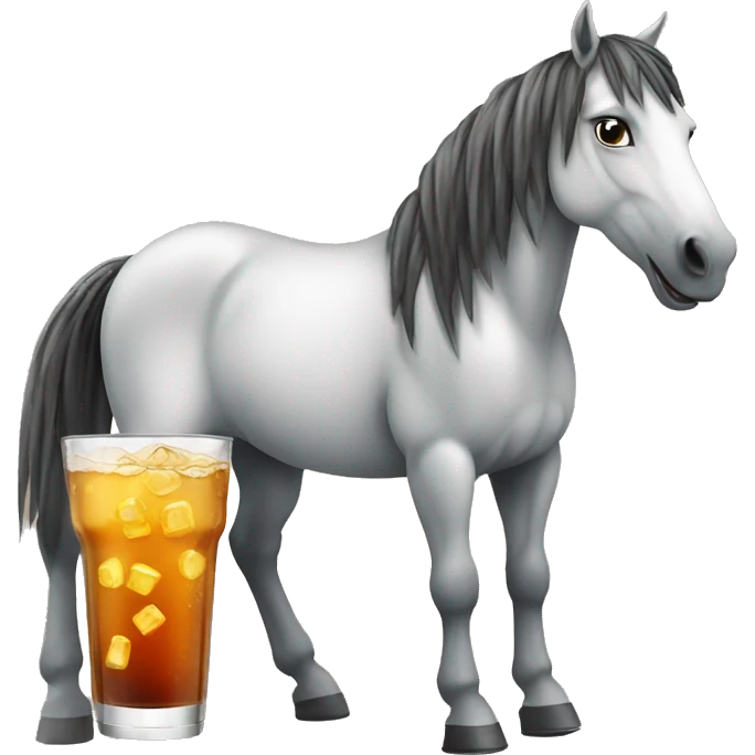 Horse with drink emoji