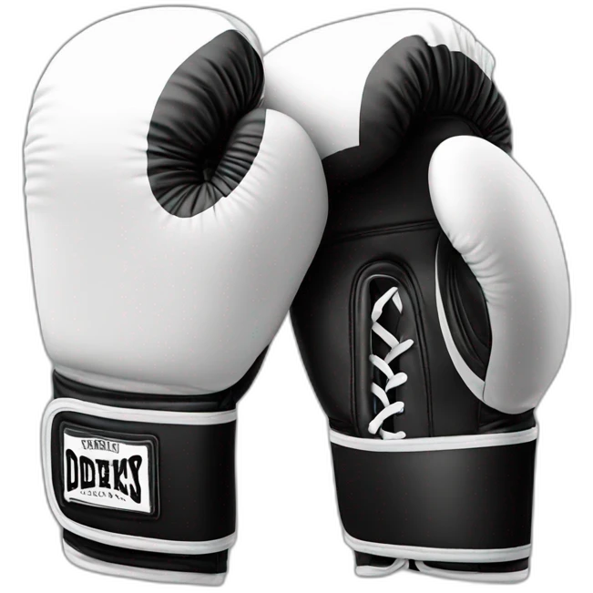 two black and white boxing gloves  emoji