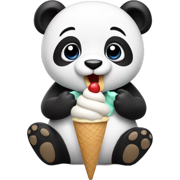 Panda eating ice cream emoji